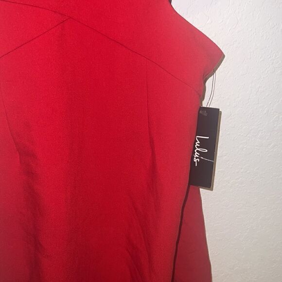 NWT New Open Back Red Lulu’s Dress - Zie and Zip Back - Neck Button - Picture 3 of 6